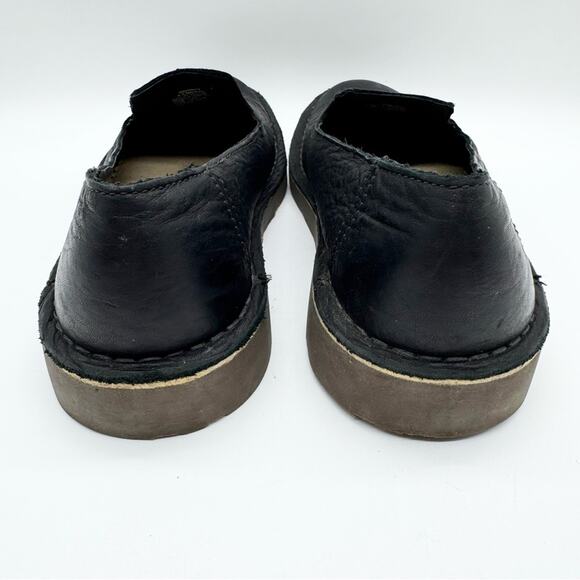 L.L. Bean Stonington Black Leather Slip On Flat Loafers Size 8.5 Minimal Office - Picture 9 of 12